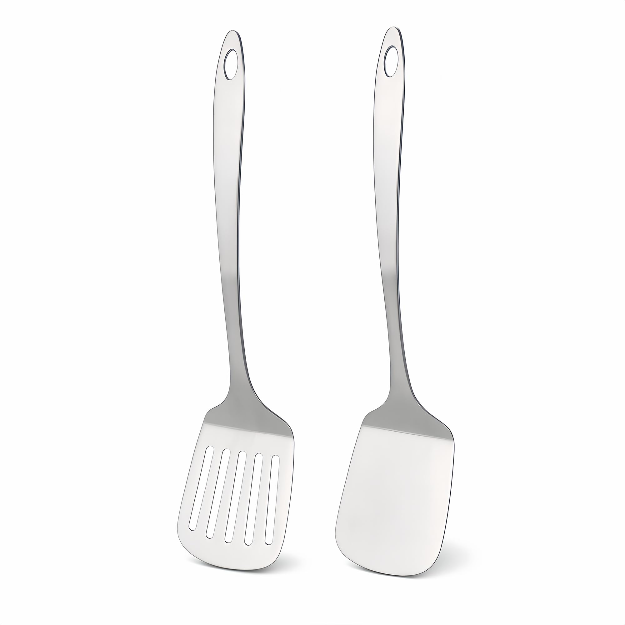 IMEEA Turner Spatula Kitchen Utensils Stainless Steel Dishwasher Safe Kitchen Tools for Cooking Set of 2