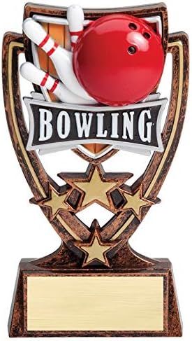 Express Medals (1-3-5 Pack) of 6 Inch 4 Star Bowling Trophy Award with Engraved Personalized Plate