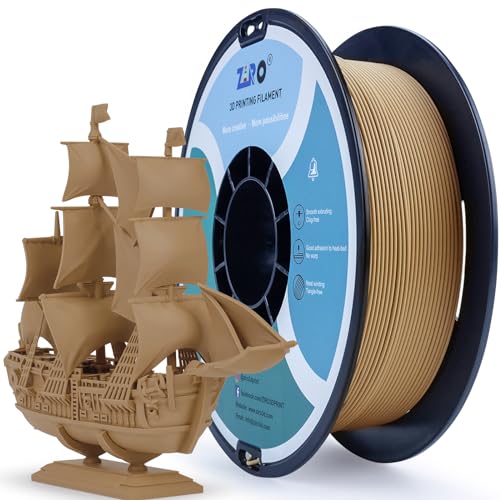 Image of ZIRO High Toughness 3D Printing Material, Matte 1kg 1.75mm Spool, Wood | Fit for Most FDM 3D Printer, 1.75mm 1KG Spool, Dimensional Accuracy + /-0.03mm, Colorful PLA FilamenT