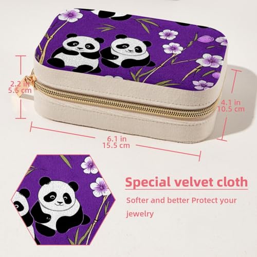 Boîte à bijoux spacieuse avec compartiments et motif panda - 6