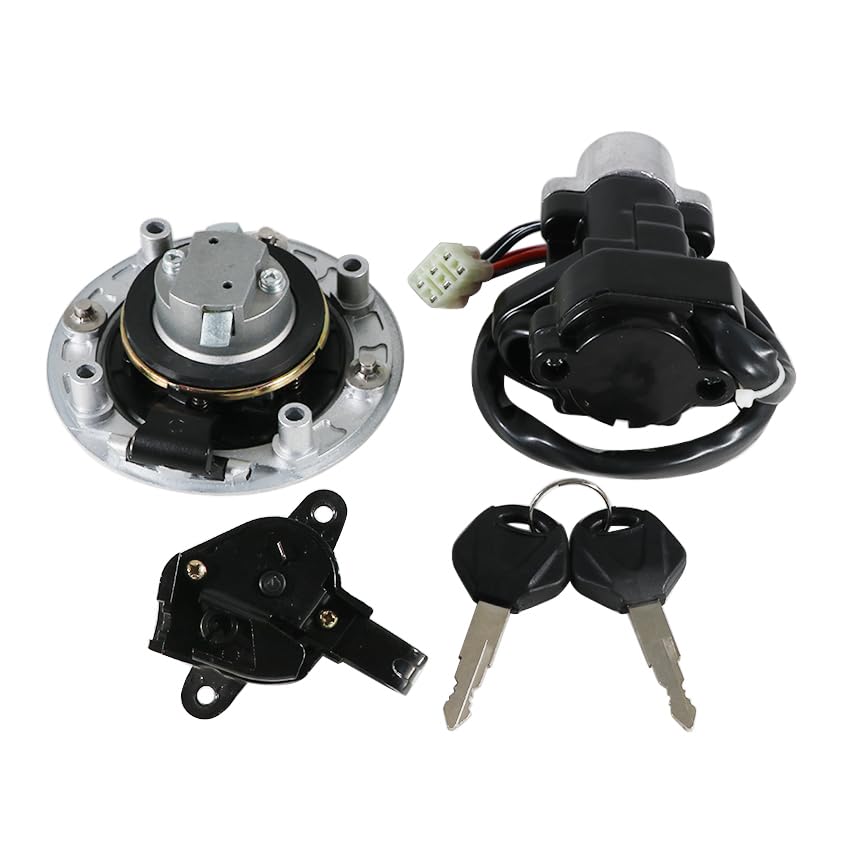 Ignition Switch Fuel Gas Cap Seat Lock Keys Replacement Kit for Suzuki GSF600 Bandit 1995-2004, for Suzuki GSF1200 Bandit 1997-2005