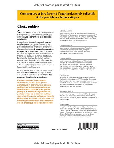 Choix publics: Analyse économique des décisions publiques