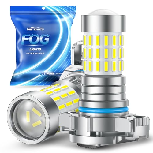 Image of Marsauto 5202 LED Fog Light Bulbs, 10,000 lumens 6000K Cool White, 48 Chips DRL Bulb, 5202 Led Bulb 1:1 Mini Size 5202 5201 PS24W Fog Lights Led, 360 Illumination, Side Marker Lights