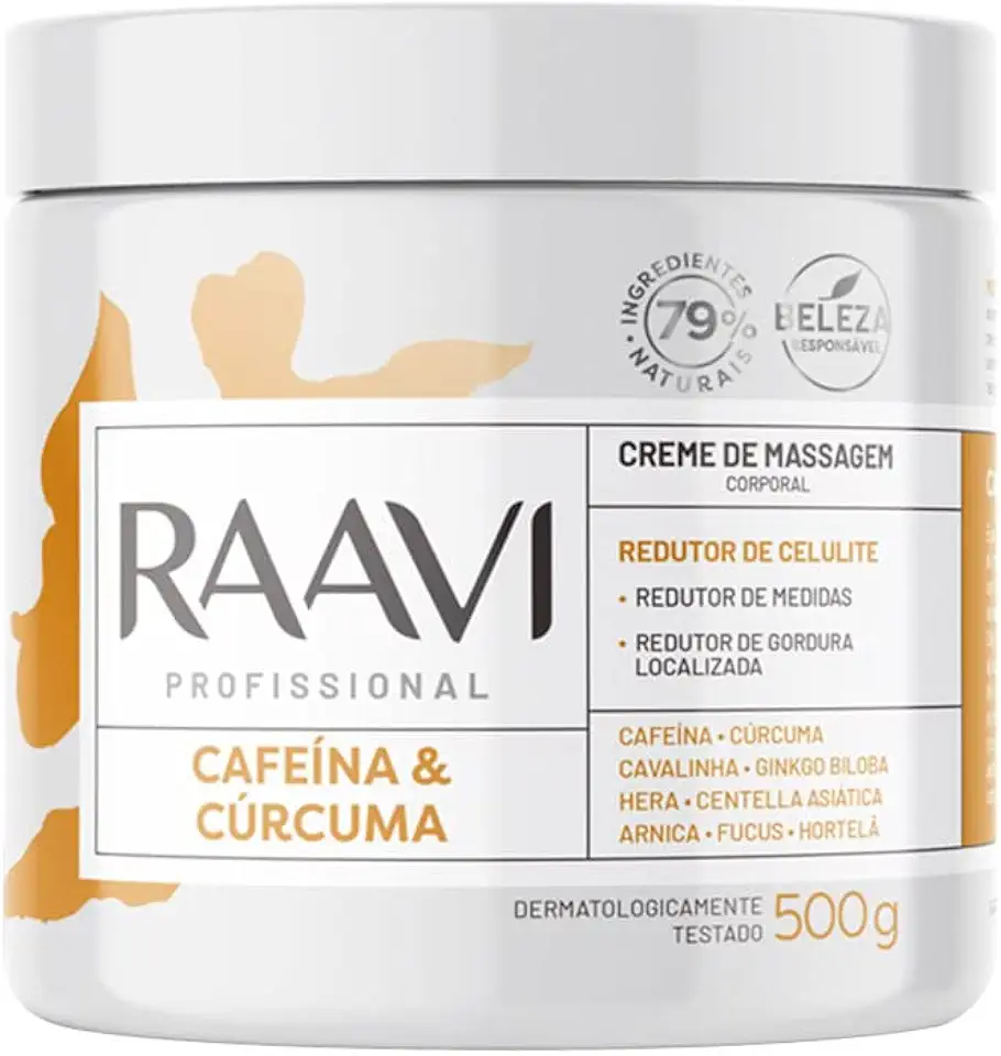 Raavi Creme De Massagem Cafeina E Curcuma