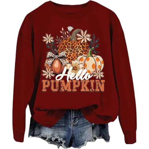 Hello Pumpkin Sweatshirt Halloween Fall Leopard Pumpkin Hoodie
