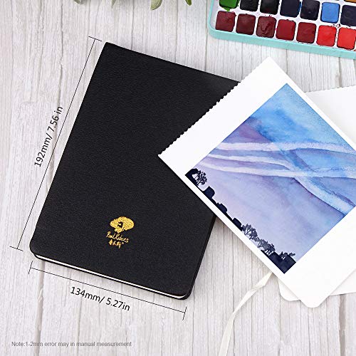 Paul Rubens Art Supplies Watercolor Paper, 100% Cotton Hot Press Watercolor Journal 7.6” X 5.3”, 20 Sheets (140Lb/300Gsm), Acid-Free For Watercolors, Gouache, Acrylics #TOP2