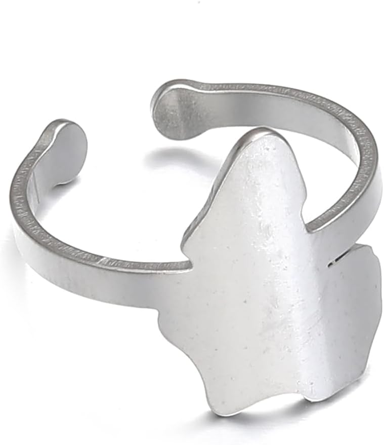 Africa Map Corss Symbol Ring Stainless Steel Adinkra Gye Nyame African Women Jewelry