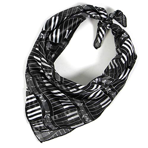 SERENITA Satin Scarf Hair Neckerchief Wraps for Women Music Note Gifts American Flag Bandana Silk Feel Square Neck Scarves