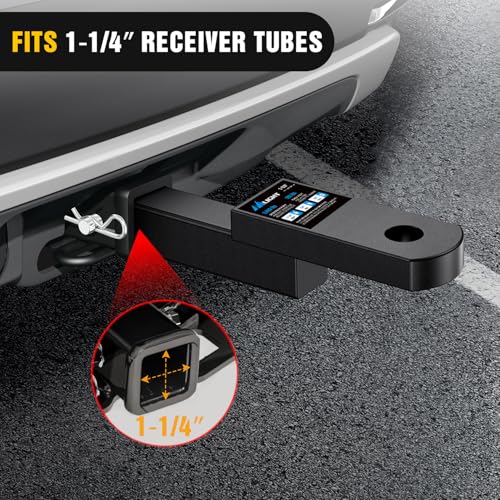 Image of Nilight Trailer Hitch Mount Fits 1-1 /4 inch Receiver Tubes 3500 lbs 3 /4-Inch Hole 1-1 /4 inch Drop 3 /4 inch Rise Not Include Hitch pin
