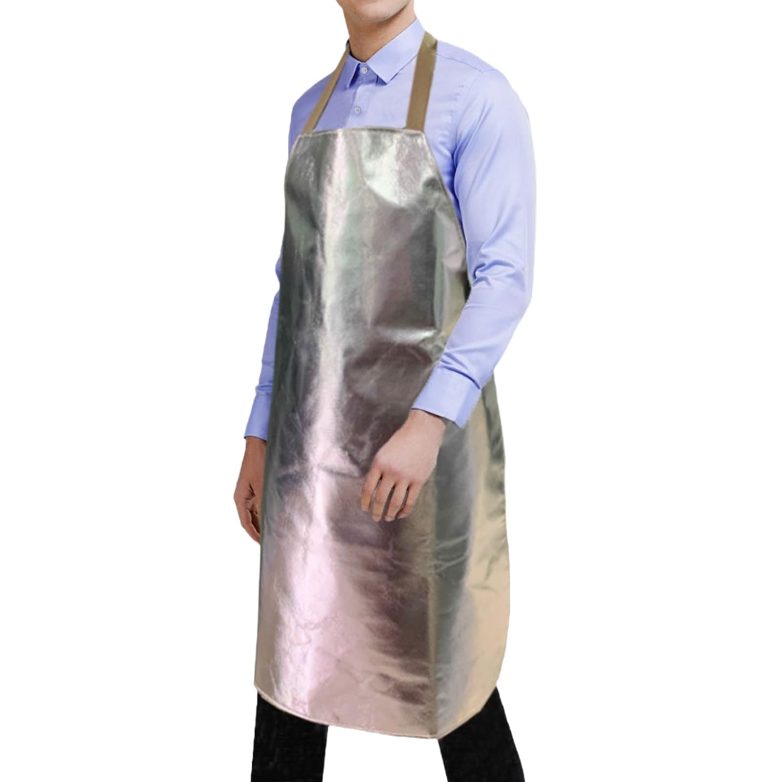 Tablier résistant à la Tablier en aluminium pour hommes, longueur réglable pour environnement de travail à haute température Protections à haute température de cuisine