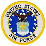 United States Air Force USAF Circular Embroidered Patch, with Iron-On Adhesive (Full Color)