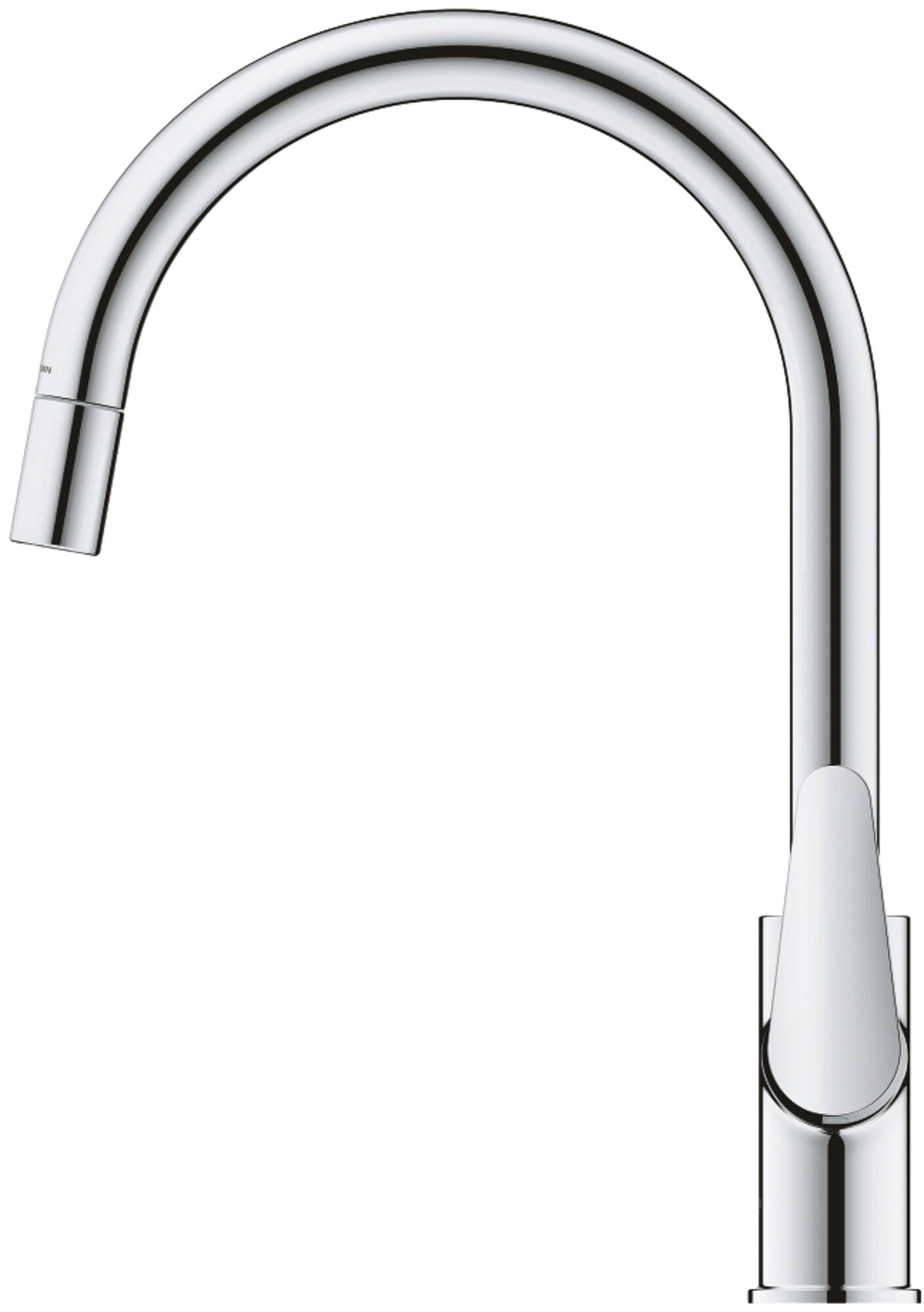 Grohe Start Curve QuickFix - Grifo monomando de cocina extraíble, Caño alto, Cromo, ref. 30562000