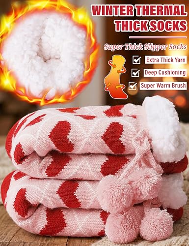 Image of MOGGEI Fuzzy Slipper Socks for Women, Warm Cozy for Winter, Non Slip Grips