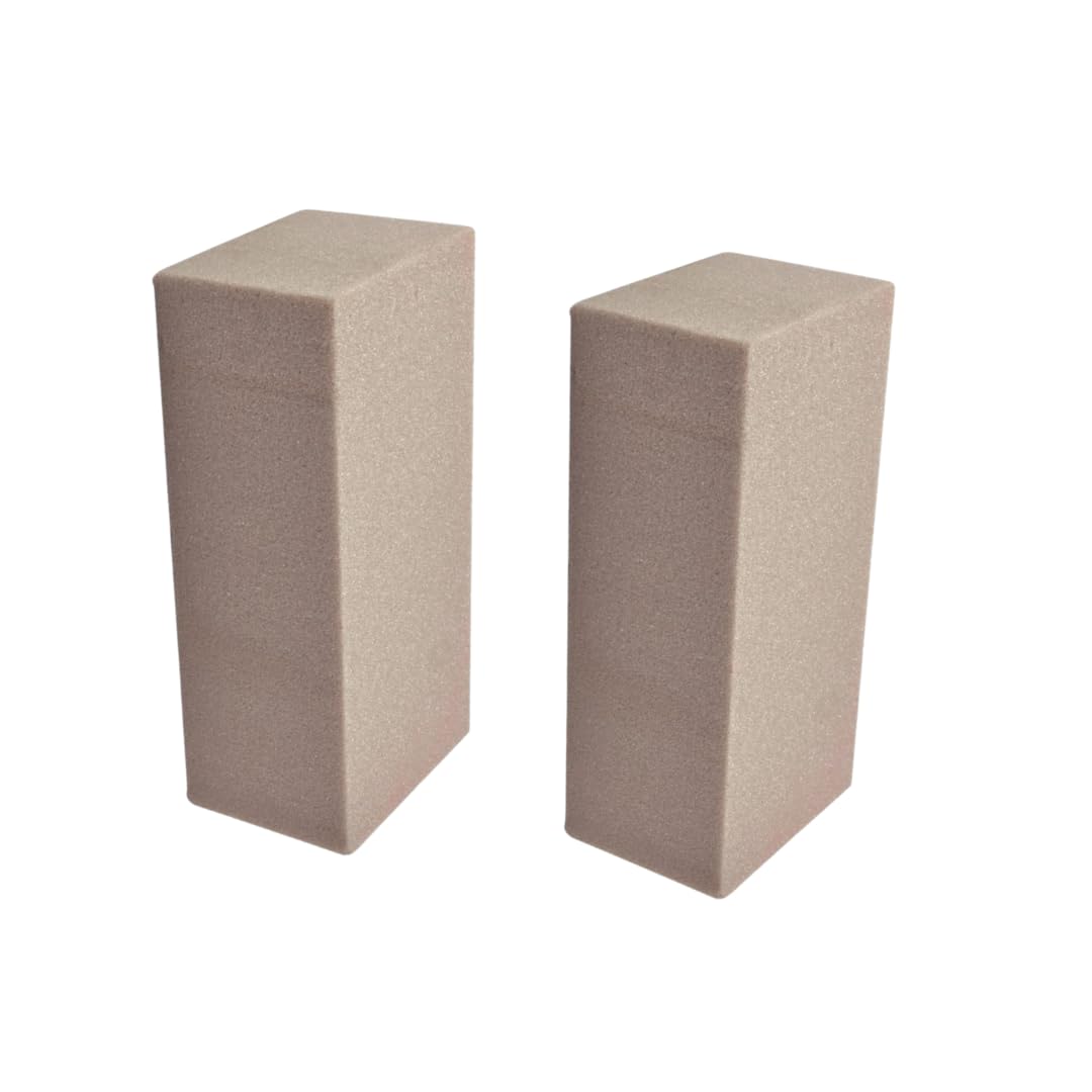 Oasis Pack of 2 Sec/Dry Floral Foam Blocks | Water Weather Resistant Dry Floral Foam for Artificial/Dried Flower Arrangements | Size 9 X 3 X 4 Inches