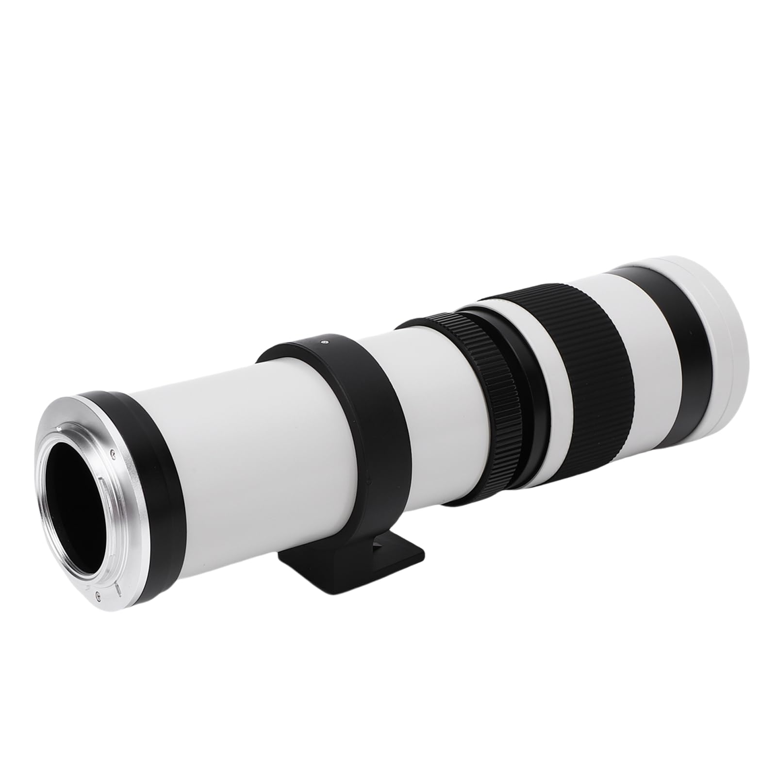 Jectse Teleobiettivo Zoom Manuale 420-800mm F 8.3, Obiettivo con Messa a Fuoco Manuale in Vetro Ottico in Lega di Alluminio per Tutte Le Fotocamere Reflex (White)