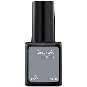 Sensationail Gray-teful For You Nail Gel For up to 2 Weeks of Dazzling Color, LED Lamp Required, Long-Lasting Finish, No Dry Time, Gray, 0.25 Fl Oz