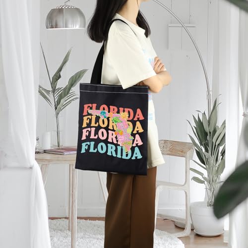Image of ENSIANTH Florida State Map Tote - Vacation Gift, Tourism Shoulder Bag