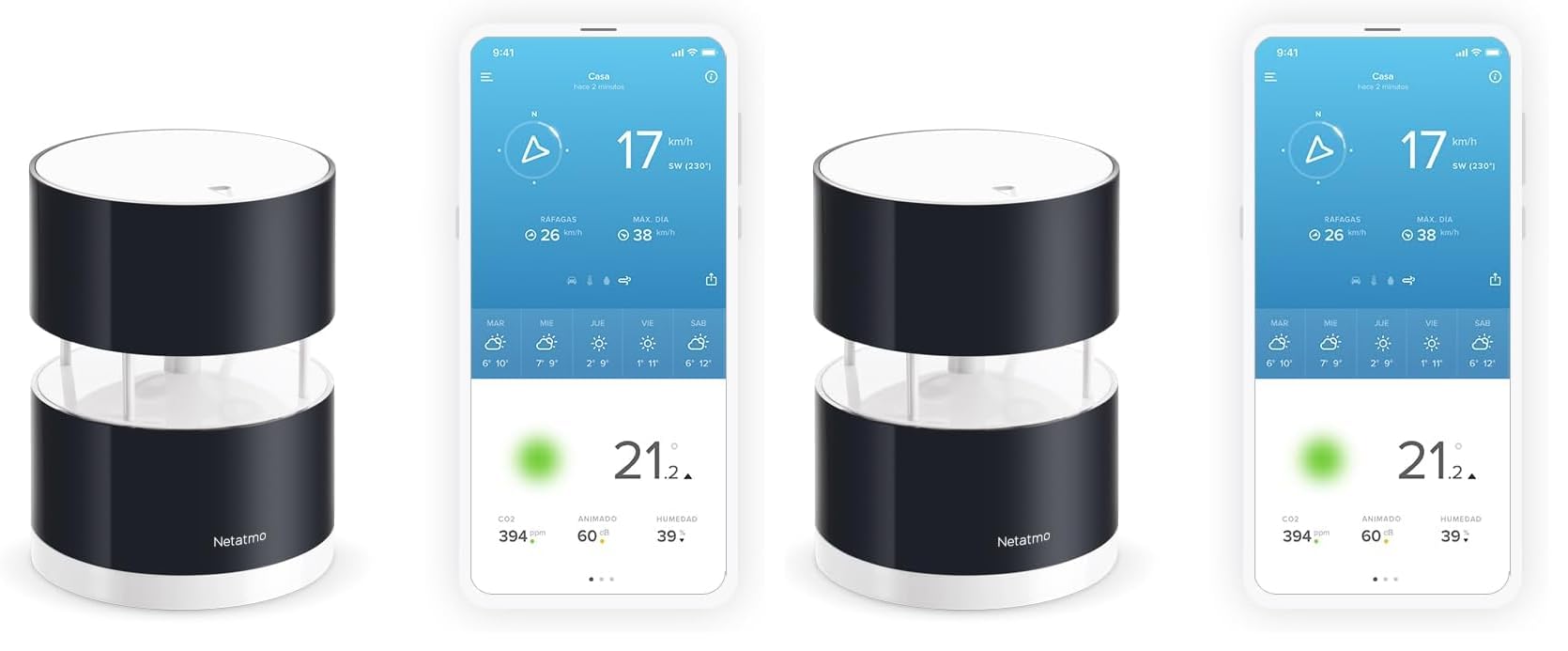 Netatmo Estación Meteorológica Inalámbrica Interior Exterior con Wifi, Compatible con Alexa y Apple HomeKit, NWS01-EC, Plateado, 105x45x45 cm — view 9