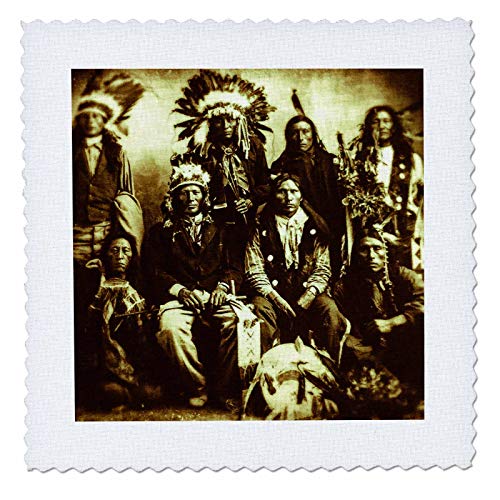 3dRose 14x14 inch Quilt Square, Chiefs of The Sioux Indians Vintage American West