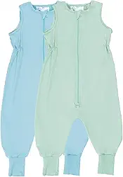 Saco de dormir infantil com pés, saco de dormir para bebês de 0,5 TOG com pernas para bebês de 12 a 24 meses 2 a 3 anos