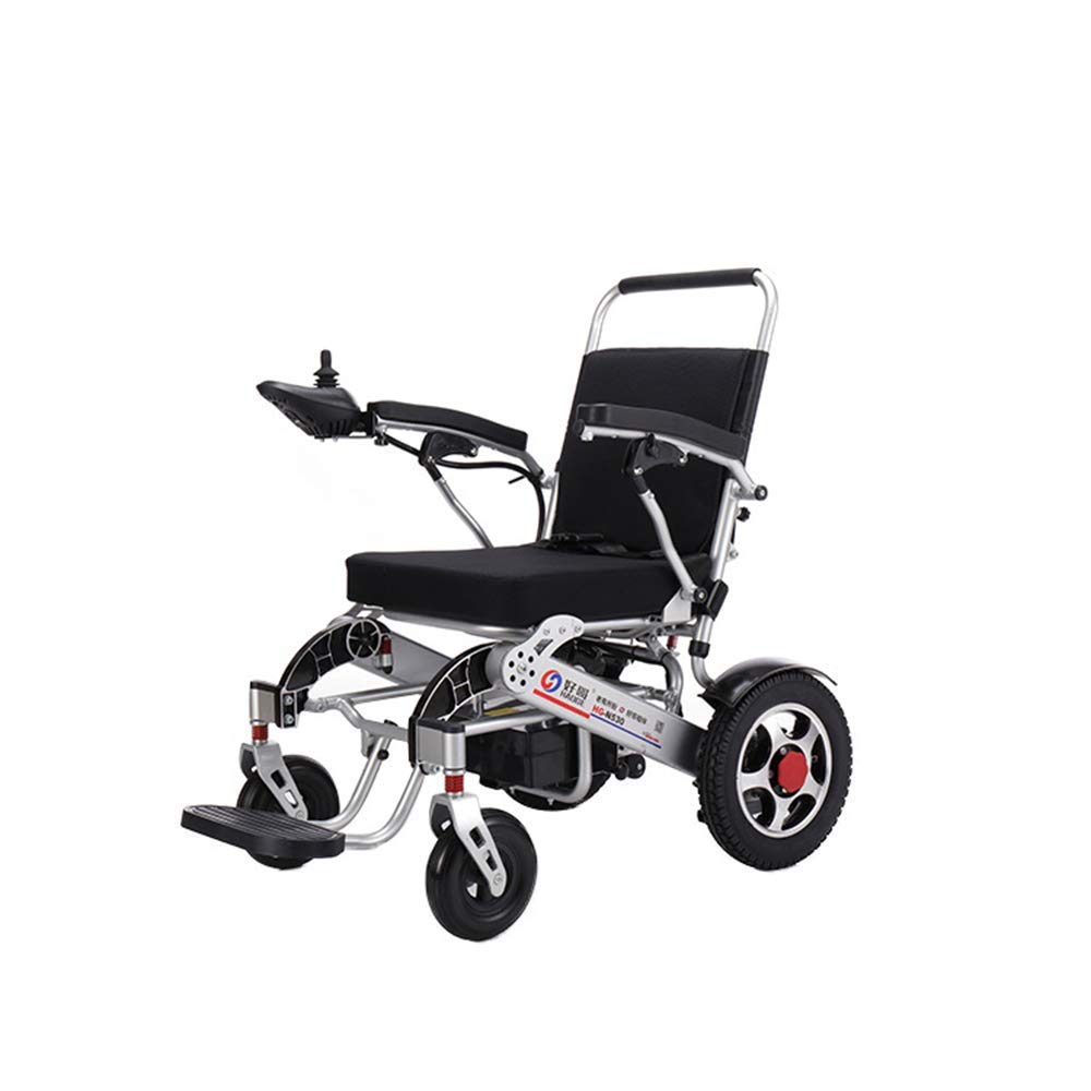 Ancianos discapacitados Scooter de Cuatro Ruedas Marco de Aluminio Ligero Plegable Silla de Ruedas eléctrica