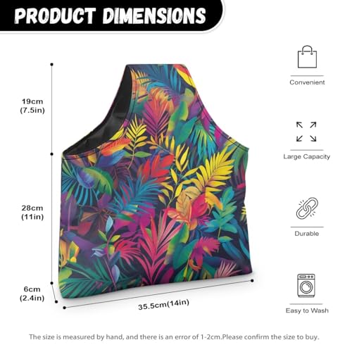 Image of ZUXONGSY Tropical Leaf Yarn Storage Bag for Crocheting Dragonfly Knitting Project Handbag Crochet Organizers and Storage Knitting Accessories