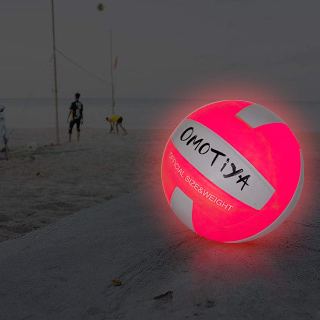 OMOTIYA Light Up Volleyball, Glow in The Dark, Much Brighter, Great Volleyball Gift for Boys, Official Size and Weight, Orange : Sports & Outdoors