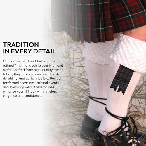 Image of Scottish Tartan Kilt Flashes with Elastic Adjusters