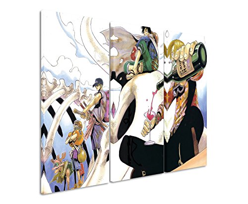 Leinwandbild 3 teilig One_Piece_Desert_3x90x40cm (Gesamt 120x90cm) _Ausführung schöner Kunstdruck auf echter Leinwand als Wandbild auf Keilrahmen Leinwandbild 3 teilig One_Piece_Desert_3x90x40cm (Gesamt 120x90cm) _Ausführung schöner Kunstdruck auf echter Leinwand als Wandbild auf Keilrahmen