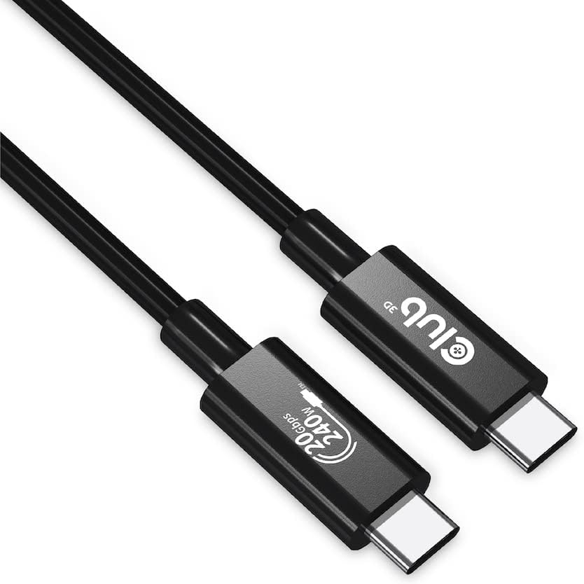 - Club 3D CAC-1575 USB4 Gen3x2 Type C to Type C Bi-Directional Cable with 240W Charging, 20Gbps Data Transmission and Supports 4K60Hz Video 2m - 6.56ft