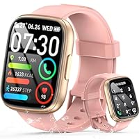 Smart Watch for Men Women, 1.95" Fitness Watch with Answer/Make Calls, Smartwatch with Heart Rate/Sleep/Music Control, 110+ Sports Step Counter, IP68 Waterproof Activity Tracker for Android iOS, Pink