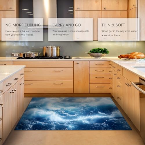 Moquette vagues de mer tapis de surface salon moderne fin 80x120