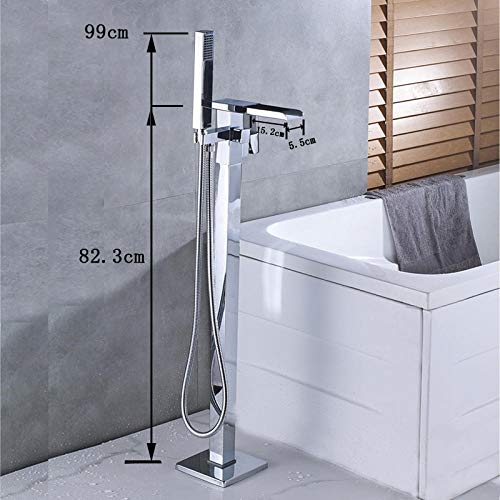 Robinet mitigeur de baignoire à LED chromé avec douchette - 5