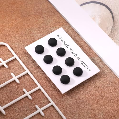 Image of 8pcs Magnetic Hijab Pins, Small Hijab Magnets Multi-Purpose No-Snag Scarf Clasp Pinless Brooch for Women Men Shawl Scarves Clothes