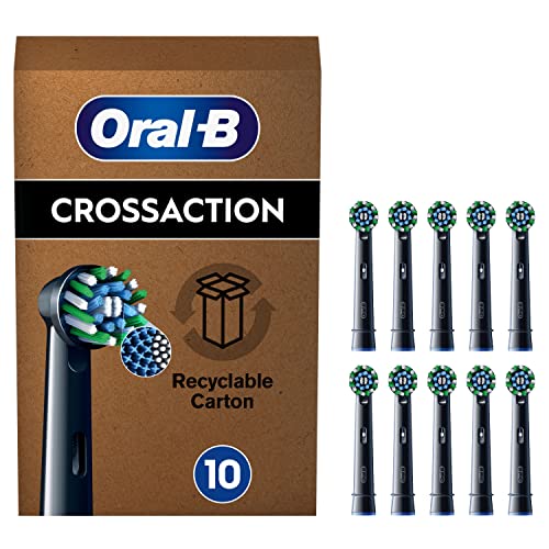 Oral-B Pro CrossAction Negro Cabezales De Recambio, Pack De 10 Unidades, Apto Para Buzones