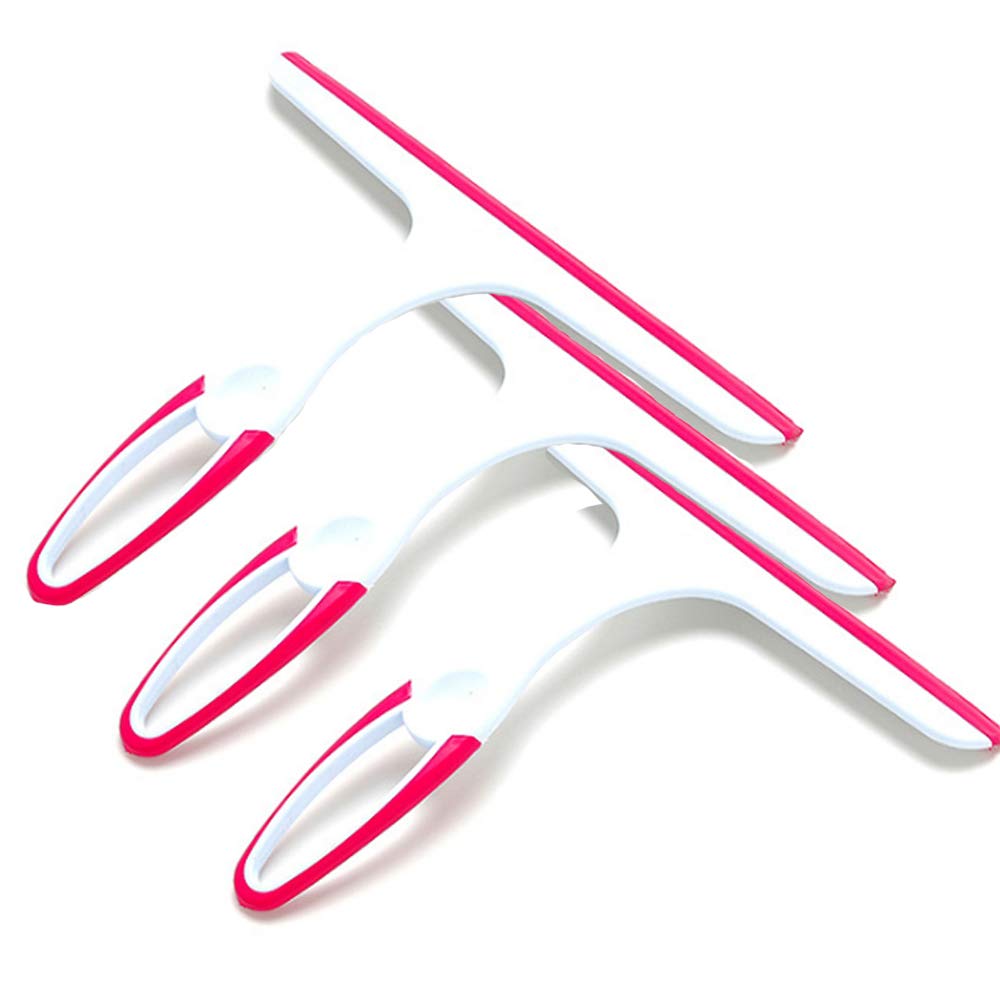 zhouzhoujiMini Glass Window Soap Cleaner Wiper Squeegee Home Car Blade Bathroom Mirror Shower (3*Pink)