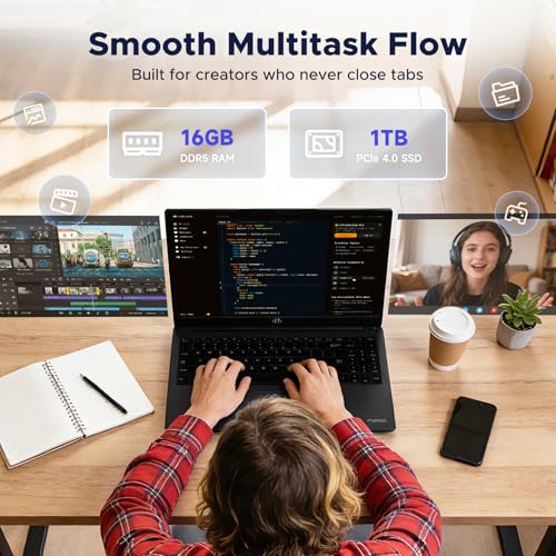 Image of NIMO 15.6 inch IPS FHD-Gaming-Laptop-Computer, AMD Ryzen 7 8745HS 16GB DDR5 RAM 512GB SSD Radeon 780M-Graphics (8C /16T, up to 4.9GHz Beat R9 7940HS) 100W Type-C Charger Backlit Keyboard Fingerprint