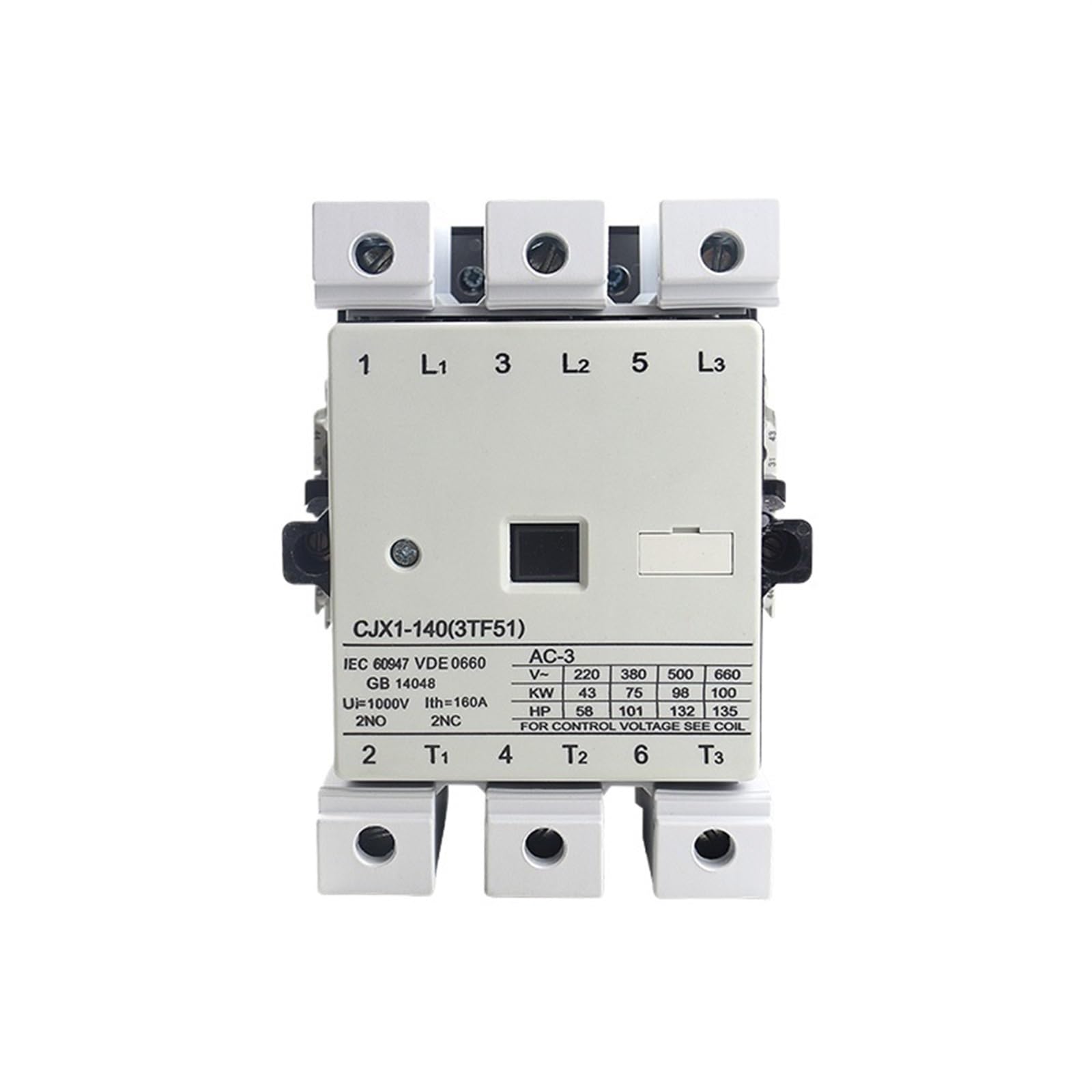 WQGQPXOB CJX1-140A AC Contactor CJX1-140 Electric Magnetic 3Pole Motor Contactores 230V 2NO+2NC 1Pcs