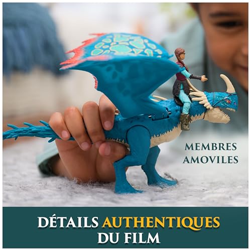 Dreamworks Dragons - Figurine Dragon Tempête + Viking Astrid - Figurine Articulée Tempête 25 Cm Et Sa Dresseuse 10 Cm - Cadeau Enfant - Jouet Enfant 4 Ans Et + Inspiré Du Film How To Train Your Dragon