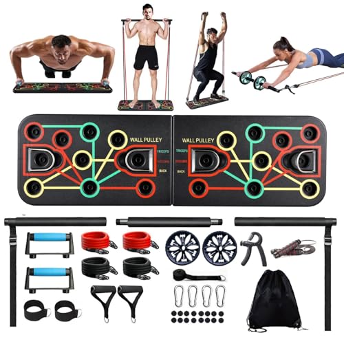 Foldable Push Up Board Multifunctional Push Up Bracket Board Arm Abdominal Muscle Training Portable Calisthenics Equipment For Men & Women Target Chest, Back & Triceps For Home Gym(Suits B)