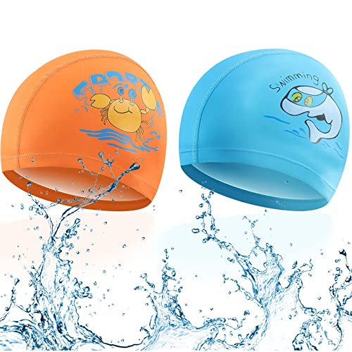 2 Pezzi Cuffia Piscina Bambino, Cuffia Piscina Bambina，Cuffia Bambino Piscina，Cuffia Nuoto Bambini, Adatta a Bambini...