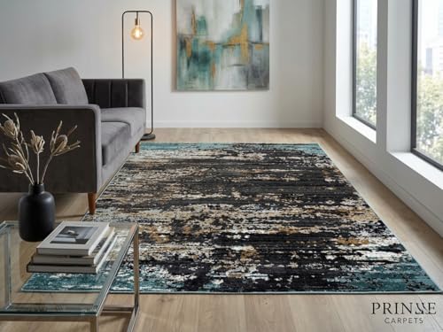 Image of 3 x 5 Feet Modern Carpet for Living Room | Non-Fade Soft Floor Rug for Hall & Bedroom | Easy Clean & Non-Slip Backing