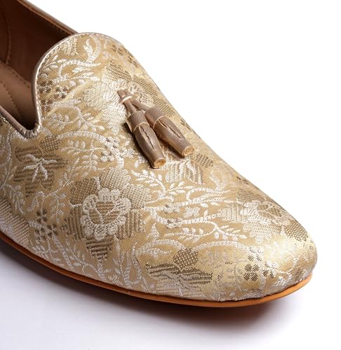 Image of Tanny Shoes Men's Beige Color Ethnic Shoe for for Wedding|Party|Occasions|Fashion|Outdoor|Indoor|Lightweight|Shoes with TPR Sole