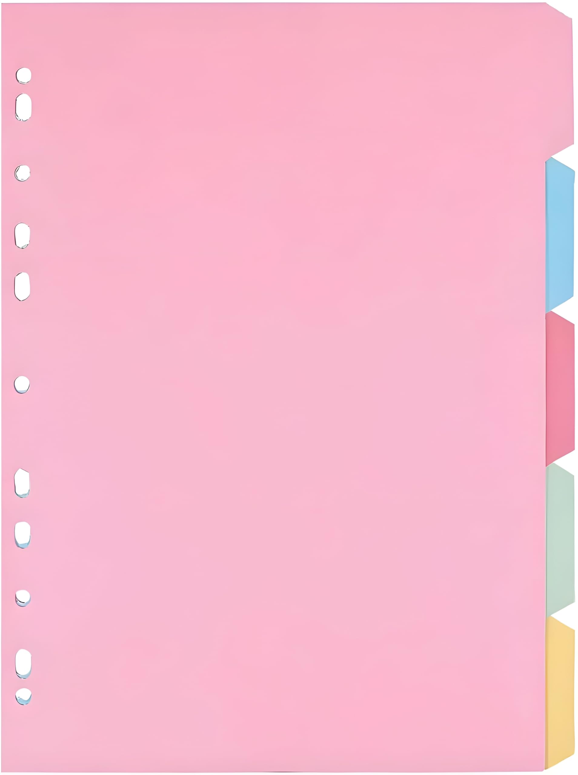Indigo® A4 File Dividers – 5 Part Index with Assorted Blank Manilla Tabs, Multipunched & Perforated Card – Pack of 25 for Binders & Filing