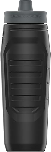 Miniatura 4 de Under Armour Sidline botella de agua de 32onzas, se puede apretar, tapa con válvula unidireccional, sin bisfenol A, para soportes de bicicletas,
