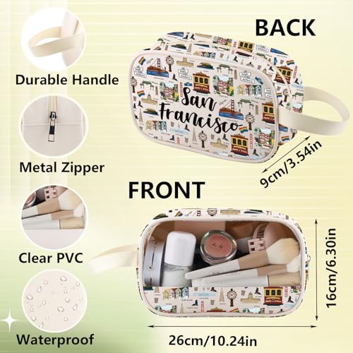 WZMPA San Francisco Travel Cosmetic Bag Gift San Francisco Souvenir Gift San Francisco Makeup Zipper Pouch Bag San Francisco Merchandise (San Francisco-CMB)2