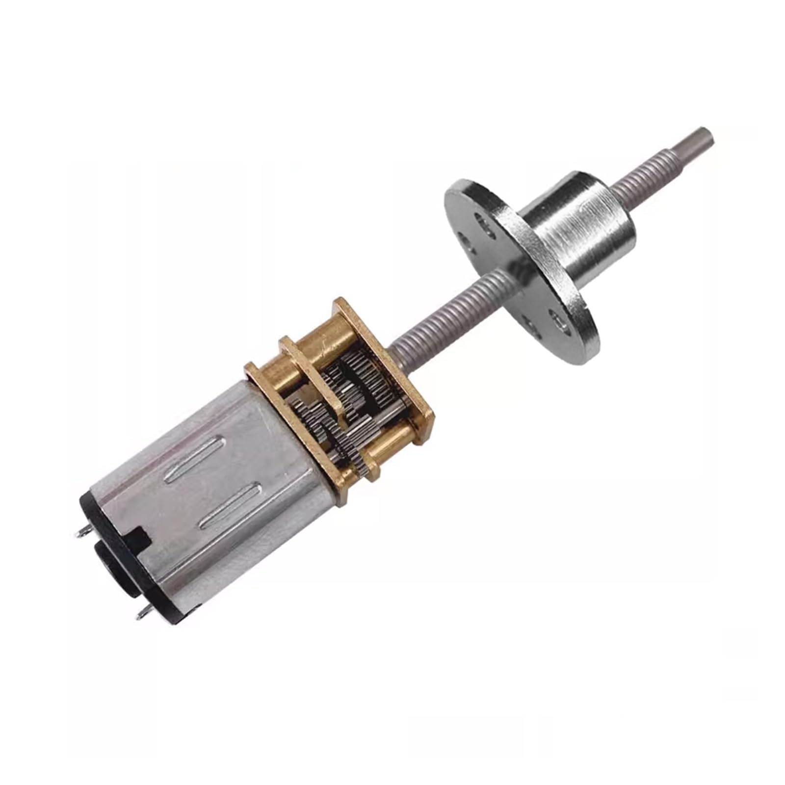 Motor Reductor de CC GA12-N20 con Eje roscado extendido M3*34, Motor pequeño Baja Velocidad 3 V, 6 y 12 Tuerca Brida(100 RPM,12V)