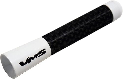 VMS Racing Blanco con fibra de carbono real negro 3 "pulgadas antena corta compatible con Jeep JK 07-20