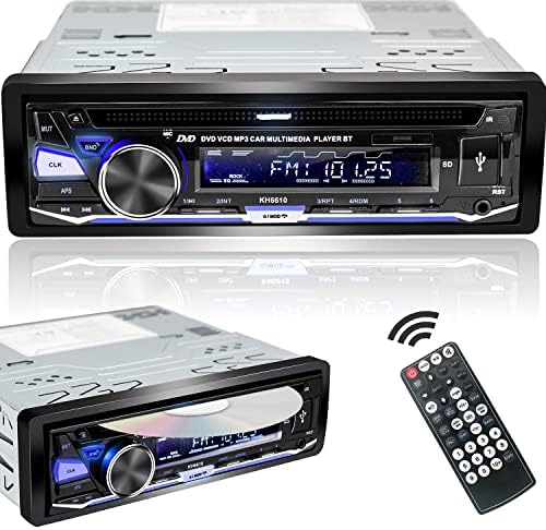 Alondy Single Din Car Stereo with CD/DVD Player | Bluetooth | FM/AM/RDS Radio | USB SD AUX Audio Receiver