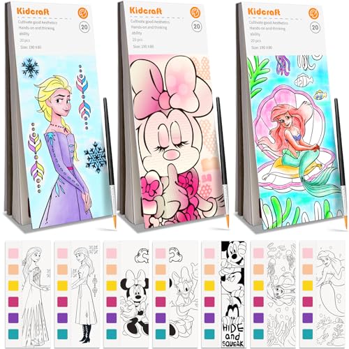 Image of Paint with Water Coloring Books for Kids - 3 Pack, Pocket Mess Free Watercolor Painting Kit, Water Color Paint Set Arts and Crafts Gift for Girls Ages 4 5 6 7 8+, Travel Activity Toy